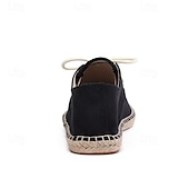 baratos Ténis para Homem-sapatos masculinos de lona azul espadrille com cadarço e sola de corda de juta – calçados casuais confortáveis de verão