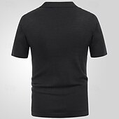olcso Férfi nyomtatott póló-Férfi Button Up Polos Golfing Hétköznapi Sport Hajtóka Rövid ujjú Divat Alap Színes Kollázs Gombok Nyár Fekete Sötétkék Barna Button Up Polos