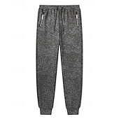cheap Joggers-Men's Fleece Pants Sweatpants Joggers Winter Pants Trousers Pocket Drawstring Elastic Waist Plain Comfort Warm Sports Outdoor Daily Fashion Casual Black Navy Blue Micro-elastic