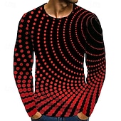 preiswerte 3D-T-Shirts-Herren Graphic Punkt T Shirt Langarm T-Shirt 3D-Druck Rundhalsausschnitt Hemd Basic Täglich Hellblau Saphirblau Schwarz Bekleidung Normal S M L XL XXL 3XL 4XL