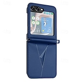 cheap Samsung Cases-Phone Case For Samsung Galaxy Z Flip 6 Z Flip 5 Z Flip 4 Z Flip 3 Back Cover Shockproof Retro TPU PU Leather