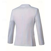cheap Men&#039;s Classic Blazers-Men&#039;s Blazer Business Cocktail Party Wedding Party Fashion Casual Spring &amp;  Fall Polyester Plain Buttons Pocket Comfortable Single Breasted Blazer Black White Navy Blue Royal Blue