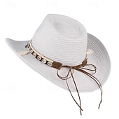 tanie Kapelusz Fedora-Męskie Czapka Kentucky Derby Kapelusz Kapelusz imprezowy Czarny Biały Poliester Frędzel Moda Codzienny Ulica Codzienny Równina Filtr przeciwsłoneczny Oddychający