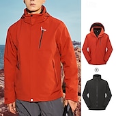 baratos Casacos Leves, Polares &amp; Caminhada-Homens Jaqueta Softshell Jaqueta de Trilha Inverno Ao ar livre Térmico / Quente A Prova de Vento Impermeável Jaquetas 3-em-1 Jaqueta leve Jaqueta corta-vento Viajar Preto Vermelho Azul Marinho