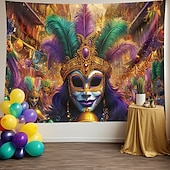 billige Ferievev-karneval mardi gras hengende billedvev maske veggkunst stor billedvev veggmaleri dekor fotografi bakteppe teppe gardin hjem soverom stue dekorasjon