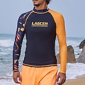 voordelige Overhaaste bewakers-Voor heren Sportieve badmode Zwemshirt Lange mouw Uitslagbescherming Kleding Bovenlichaam Zwemmen Surfen Strand Watersport Gedrukt Zomer Lente