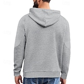 cheap Basic Hoodies-Men&#039;s Hoodie Black White Khaki Light Grey Dark Gray Hooded Plain Front Pocket Sports &amp; Outdoor Daily Holiday Polyester Streetwear Basic Casual Spring &amp;  Fall Clothing Apparel Hoodies Sweatshirts