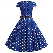 cheap Dresses-Elegant Classical 1950s Dress Polka Dot A-Line Women&#039;s Valentine&#039;s Day Event / Party Date Tea Party Adults&#039; Dress Spring &amp; Summer
