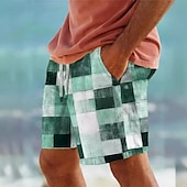 olcso férfi boxer úszónadrág-Férfi Fürdőnadrág Úszónadrágok Deszkás short Fürdőruha Zsinór Zsebekkel Úszás Szörfözés Tengerpart Vízi sportok Kockás Nyár Tavasz