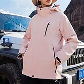 baratos Casacos Leves, Polares &amp; Caminhada-Mulheres Jaqueta Softshell Jaqueta de Trilha Inverno Ao ar livre Térmico / Quente Forro de Velocino A Prova de Vento Impermeável Jaquetas 3-em-1 Jaqueta de Inverno Jaqueta corta-vento Viajar Cinzento