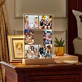 abordables Cadeaux personnalisés-Lampe photo personnalisée, veilleuse acrylique photo personnalisée, alimentée par USB, blanc chaud, ajoutez votre image, parfaite pour la Saint-Valentin, les amoureux, les anniversaires, les petits amis, les petites amies et la famille