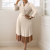 economico Lunghezza del tè-abito da sposa a trapezio elegante vintage semplice scollo a V lunghezza tè manica a 3/4 con pieghe 2025