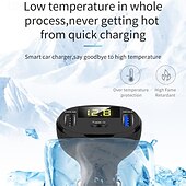 abordables Cargadores para coche-Kit de cargador de coche USB C, compatible con USB dual y tipo C, cargador de coche QC3.0 para productos electrónicos de consumo