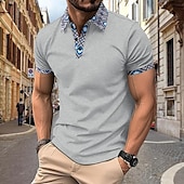 abordables Polo clásico para hombre-Hombre Camiseta de golf Polo de punto gofre Negocio Activo Clásico Manga Corta Moda Moderno Color sólido Botones Verano Primavera Ajuste regular Negro Blanco Azul Real Beige Gris Camiseta de golf