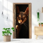 cheap Door Covers-Cute Cats Door Decorations Door Covers Animal Hide and Seek Door Tapestry Door Curtain Decoration Backdrop Indoor/Outdoor Door Banner for Front Door Farmhouse Peekaboo