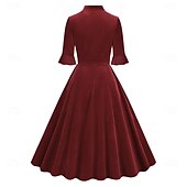 cheap Dresses-Retro Vintage 1950s Cocktail Dress Dress Flare Dress Solid Color Women&#039;s Masquerade Event / Party Bachelorette Party Festival Adults&#039; Dress Homecoming Dresses