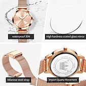 Χαμηλού Κόστους Ρολόγια Quartz-OLEVS Γυναικεία Χαλαζίας Μοντέρνα Καθημερινό Ρολόι Ρολόι Καρπού Φωτίζει ΑΔΙΑΒΡΟΧΟ Διακοσμητικό Ανοξείδωτο Ατσάλι Παρακολουθήστε