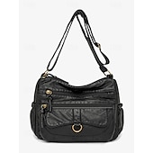 economico Borse a Tracolla-borsa a tracolla vintage in similpelle marrone da donna con più tasche - casual ed elegante, perfetta per l&#039;uso quotidiano
