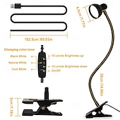 abordables Lampes de lecture-lampe à pince à LED alimentée par USB pour chambre à coucher &amp;salon – protection des yeux, lecture &amp;lampe d&#039;apprentissage, conception de petit tube 1pc