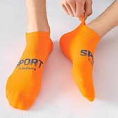 Недорогие мужские носки-Муж. 6 предметов Мульти пакеты Носки Носки до щиколотки Носки для бега Повседневные носки Черный Белый Цвет Буквы Отпуск Для занятий спортом Повседневные Классический Средней плотности Весна Осень