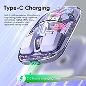 abordables Souris-Souris double mode transparente bt5.0 2.4g commutation à un bouton type-c 400mah souris rechargeable vitesse de mouvement à trois niveaux lumières rvb réglables housse pc magnétique pilotes