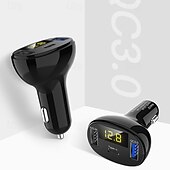 abordables Cargadores para coche-Kit de cargador de coche USB C, compatible con USB dual y tipo C, cargador de coche QC3.0 para productos electrónicos de consumo