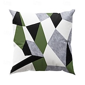 baratos estilo geométrico-Capa de almofada decorativa com padrão argyle 1 peça, capa de almofada quadrada macia, fronha para quarto, sala de estar, sofá, cadeira, preto, cinza, branco, vermelho, verde