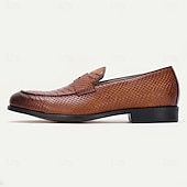 preiswerte Loafer aus hochwertigem Leder-Herren Loafer &amp; Slip On Leder Italienisches vollnarbiges Rindsleder Rutschfest Halbschuhe Braun