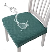 billiga Stolsöverdrag-vattenavvisande stol sittfodral för matsal kök stretch jacquard stol sittfodral avtagbar tvättbar anti-damm stol sittdyna skydd överdrag