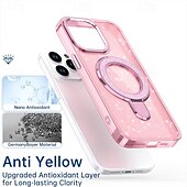 お買い得  iPhone用ケース-電話 ケース 用途 iPhone 16 Pro Max プラス iPhone 15 プロマックスプラス iPhone 14 13 12 Pro Max Plus バックカバー スタンド付き ブリンブリングリッターシャイニー 耐衝撃 レトロ風 PC シリコーン