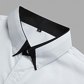 baratos Camisas de botões masculinas-Homens Saia camisa de botão camisa de colarinho Camisa não de ferro Tecido Casamento Trabalho Azul Claro Branco Rosa Azul Marinha Manga Longa Colarinho Todas as Estações Roupa