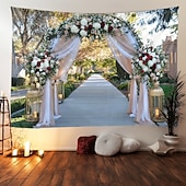 cheap Wedding-Wedding Decorations Backdrop Photograph Wedding Wall Hanging Large Tapestry Art Mural Decor Blanket Curtain Home Bedroom Living Room Decoration