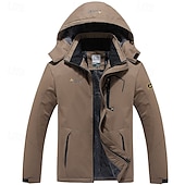 Χαμηλού Κόστους Αθλητικό Μπουφάν-Ανδρικά Χειμωνιάτικα μπουφάν Μπουφάν fleece Αδιάβροχο Jachetă de Drumeție ΕΞΩΤΕΡΙΚΟΥ ΧΩΡΟΥ Καθημερινά Ρούχα Ζεστό Τσέπη Φθινόπωρο Χειμώνας Συνδυασμός Χρωμάτων Μοντέρνα Κομψό στυλ street Με Κουκούλα