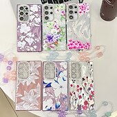 Недорогие Чехлы для Samsung-телефон Кейс для Назначение SSamsung Galaxy S24 Ultra S24 Plus S24 S24 ФЭ S23 Ultra А55 А35 А25 А15 5Г S25 Ультра Кейс на заднюю панель с ремешком на запястье Защита от удара Ретро ТПУ ПК