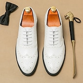billige Formell-Herresko med tofarget vingetupp i oxford-brogues i brunt og hvitt, ekte skinn med gatsby-inspirerte vintage-sko fra 1920-tallet til bryllup, jazzfester og formelle arrangementer