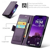 Недорогие Чехлы для iPhone-Чехол для телефона для iPhone 16 Pro Max Plus iPhone 15 Pro Max Plus iPhone 14 13 12 11 Pro Max Plus Mini Чехол с подставкой Магнитный слот для карт Ретро TPU PU Кожа
