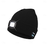 abordables Bonnet-Homme Unisexe Bonnet en maille Chapeaux d&#039;hiver Bonnets 骷髅头毛线帽 Bonnet tricoté Noir Rouge Polyester Tricoté Confortable Usage quotidien Sortie Couleur unie / unie Chaud