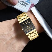 cheap Quartz Watches-New Stainless Steel Fashion Trend Men&#039;S Quartz Watch Calendar Waterproof Simple Leisure Sports Automatic Non-Mechanical Square Watch