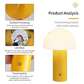 cheap Table Lamps-LED Mushroom Desk Lamp - USB Powered with Touch Color Dimming for Outdoor Camping Indoor Kitchen Use