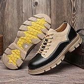 economico Casuale-scarpe stringate in pelle sintetica e pelle scamosciata resistenti da uomo: calzature casual eleganti per l&#039;uso quotidiano e all&#039;aperto