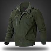 preiswerte Fleece &amp; 3 in 1 Jacken-Herren Wanderjacke Cargo-Jacke Draussen Windundurchlässig Windbreaker-Jacke Reisen Schwarz Armeegrün Khaki