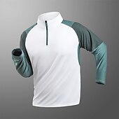 abordables Tapas-Hombre Camiseta Camiseta para senderismo Manga Larga Cremallera de un cuarto Camiseta Camiseta musculosa Camiseta elástica de culturismo Al aire libre Secado rápido Rutina de ejercicio Suave Reductor