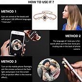 cheap For Women-Personalized Projection Bracelet Custom Best Gift for Mom - Photo Bracelet with Embedded Projection Stone, Available in Silver and Rose Gold, Romantic Wedding Gift