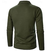 olcso Vakáció-Férfi Gofris pólóingek Quarter Zip Polo Napi Szabadság Negyed irányítószám Hosszú ujj Divat Modern Sima Tavasz Ősz Normál Fekete Fehér Bor Sötétkék Khakizöld Katonai zöld Gofris pólóingek