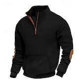 billiga Basic sweatshirts-Herr Tröja Kvartströja med dragkedja Svart Marinblå Kaki Ljusgrå Mörkgrå Halv dragkedja Slät Sport &amp; Utomhus Dagligen Helgdag Streetwear Häftig Retro Vinter Vår &amp; Höst Kläder Pull Tröjor