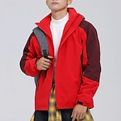 abordables Softshell, polares y chaquetas de montaña-Hombre Chaqueta Softshell Chaqueta para senderismo Invierno Al aire libre Bloque de color Resistente al Viento Resistente al Agua Chaquetas 3-en-1 Chaquetas de Lana Chaqueta cortavientos Viaje Negro