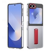 cheap Samsung Cases-Phone Case For Samsung Galaxy Z Flip 7 Z Flip 6 Z Flip 5 Z Flip 4 Z Flip 3 Back Cover with Stand Holder Magnetic Support Wireless Charging Retro TPU PC