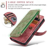 abordables Carcasas Samsung-Funda para teléfono Samsung Galaxy Z Fold 6 Z Fold 5 Z Fold 4 Z Fold 3 funda de billetera con soporte de pie cremallera retro TPU PU cuero
