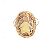 voordelige Poppen-waldorf pop accessoires handgemaakte zachte slapende pop set meisje begeleidende lappenpoppen verjaardagscadeau gebreide pop schattige meisjes pluche pop knuffel gepersonaliseerde geweven poppenset
