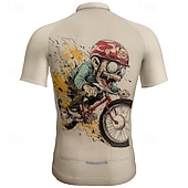 billiga Tröjor för män-Herr Cykeltröja Grafisk Kortärmad Cykel T-shirt Tröja med 3 bakfickor Bergscykling Snabb tork Anatomisk design Uppsugande Andningsfunktion sporter Svart Kaki Kläder